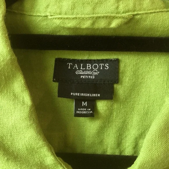 Talbots Linen 3/4 sleeve, sleeve buttons up, pocket on left chest. - Picture 2 of 5